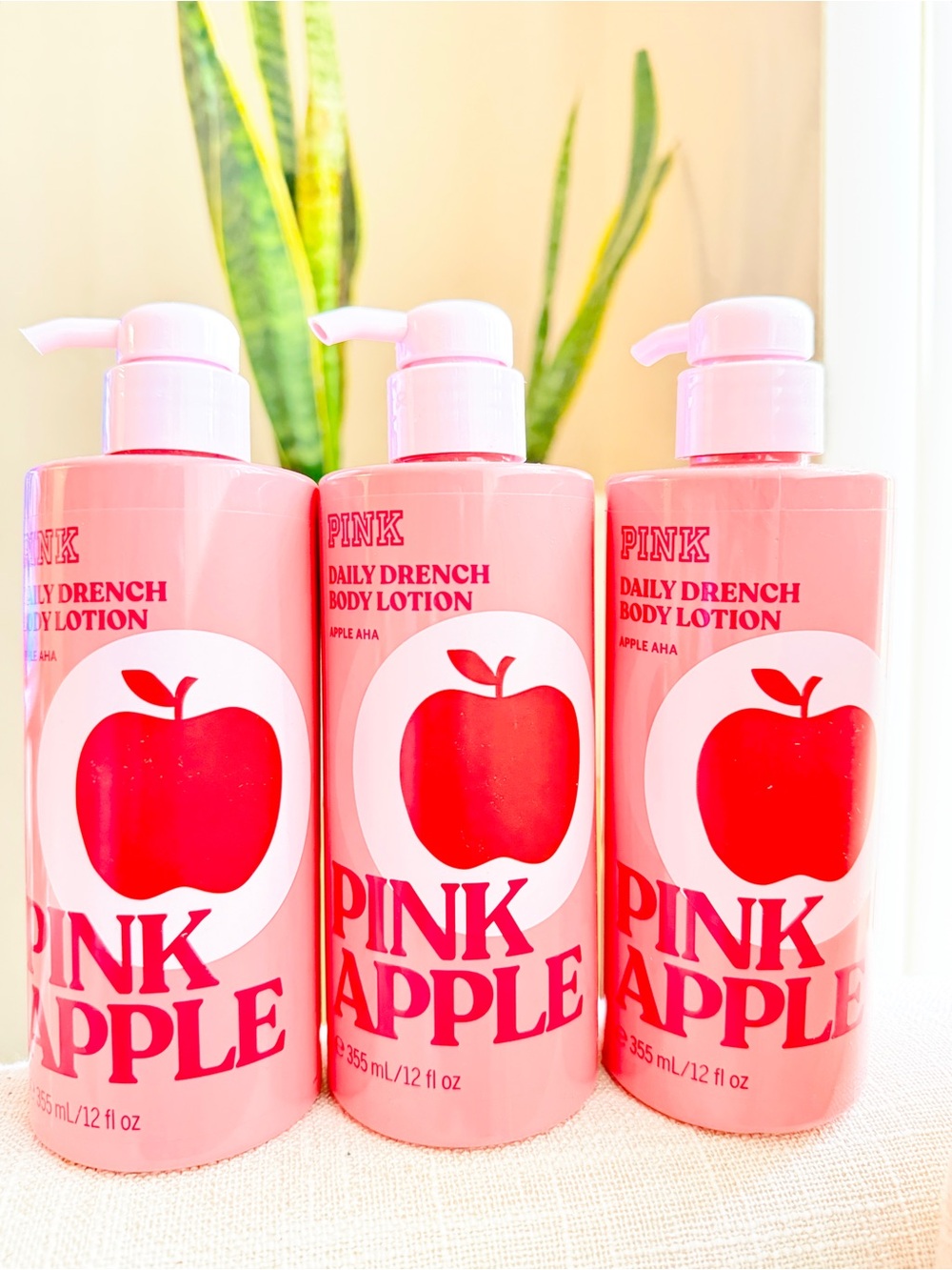 PINK Victoria's Secret Pink Apple Daily Drench Body Lotion Pack of 3